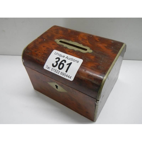 361 - An early 20th century maple money box.