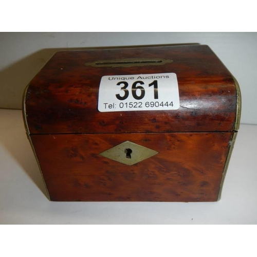 361 - An early 20th century maple money box.