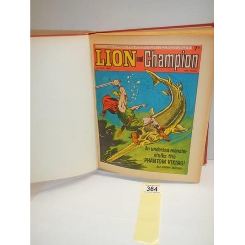 364 - Lion & Champion comics in hardback cover.