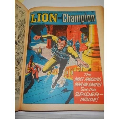 364 - Lion & Champion comics in hardback cover.