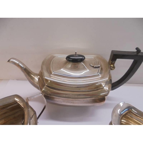 1231 - A three piece silver teaset - teapot Birmingham, S Blanckensee & Son Ltd 1906?  Matching milk & suga... 