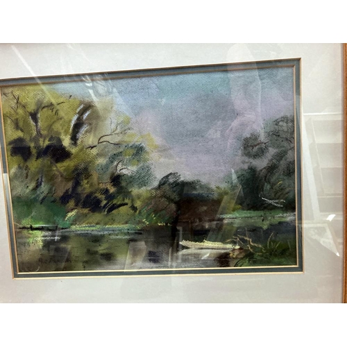 414 - 3 Landscape woodland water colours approximately 36 x 27cm