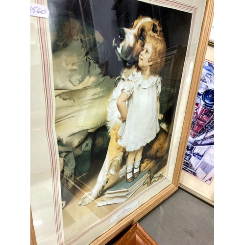 424 - A quantity of large prints of children & their pets