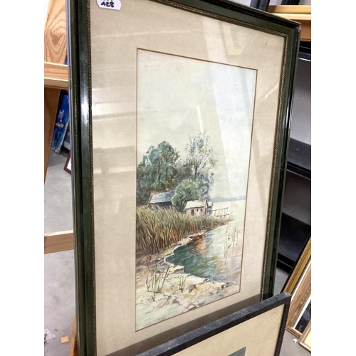 428 - 3 Framed & Signed watercolours