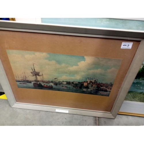 443 - A quantity of seascape prints including rivers & canals