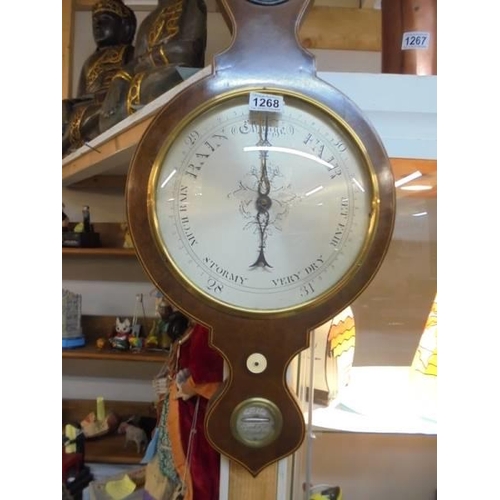 1268 - A banjo styled barometer, appears to be in working condition, J Pini, Brooke St. London. COLLECT ONL... 