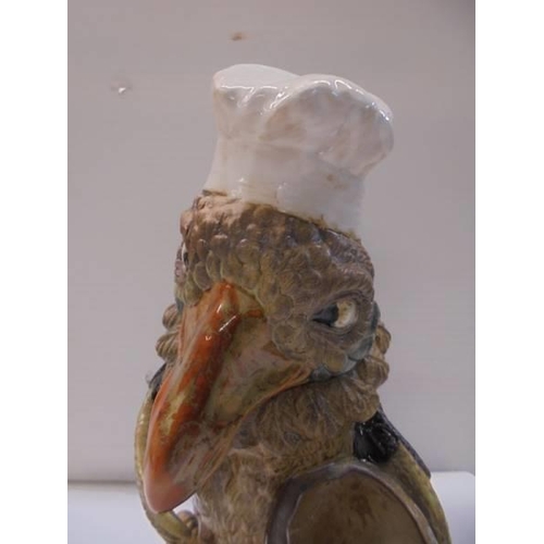 1284 - A Martin Bros inspired Wally bird jar 'The Chef' 27 cm tall.