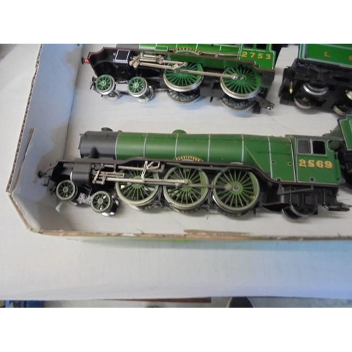 1344 - Three '00' gauge model railway engines and tenders including Cheshire LNER, Gladiator LNER etc.,