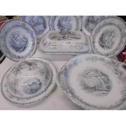 1356 - A quantity of Victorian Copeland dinner ware with lozenge stamp to back. COLLECT ONLY.