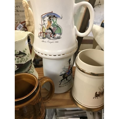 489 - A mixed lot of tankards.