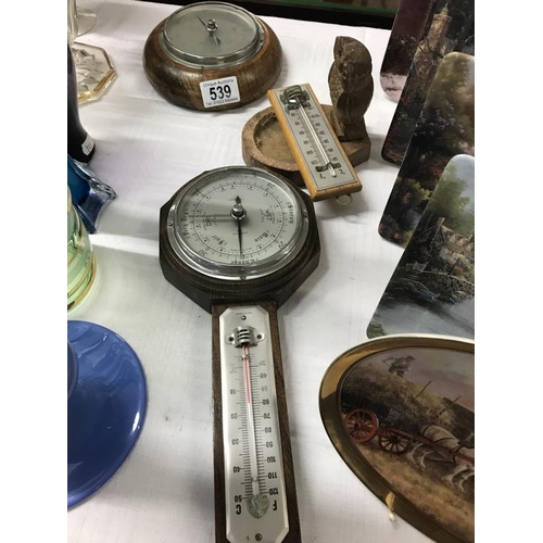 539 - A barometer plus other items