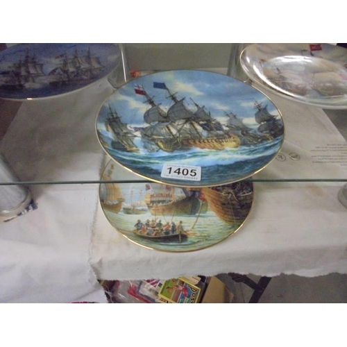 1405 - Eight boxed Great British Sea Battles collector's plates.