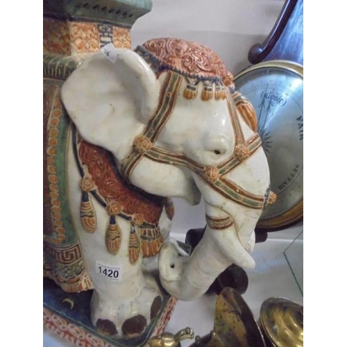 1420 - An early 20th century elephant pot stand, COLLECT ONLY.