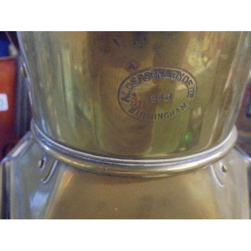 1421 - A WW2 brass Alderson & Gyde Ltd., brass ships passageway lantern, dated 1943.