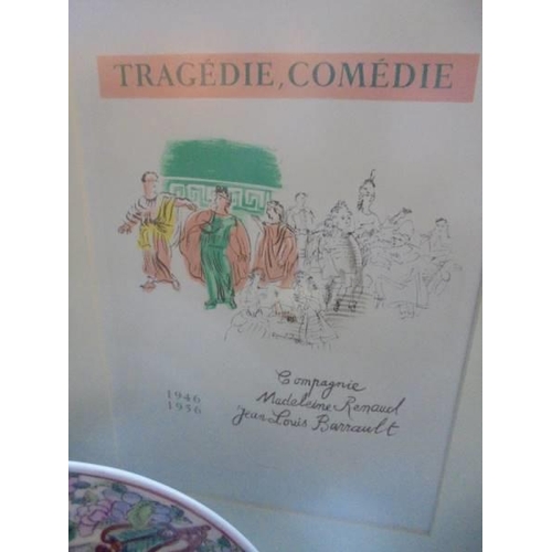 1427 - A framed and glazed Dufy, Raoul (1877-1953) lithographic print Tragedie Comedie. COLLECT ONLY.