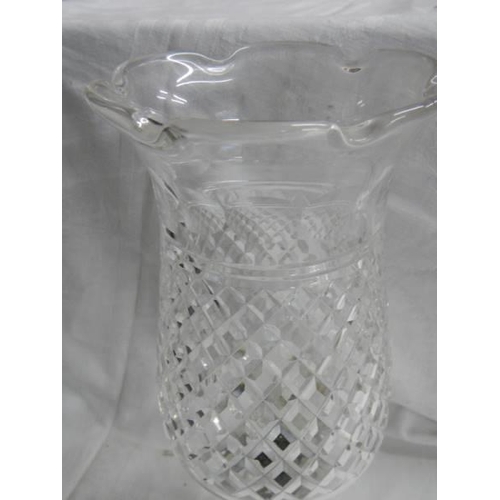 1446 - A good quality cut glass candle lamp.