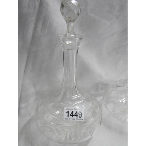 1449 - A pair of early 20th century glass decanters.