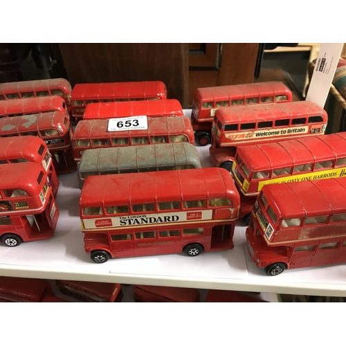 653 - A quantity of 33x Red buses