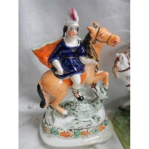 1527 - Two old Staffordshire figures including Garibaldi.