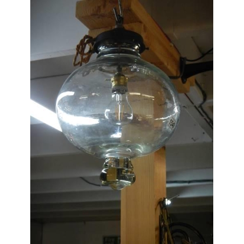 1549 - A heavy glass hall light. COLLECT ONLY.