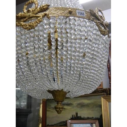 1566 - A superb quality large 'basket' chandelier, COLLECT ONLY.