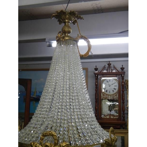 1566 - A superb quality large 'basket' chandelier, COLLECT ONLY.