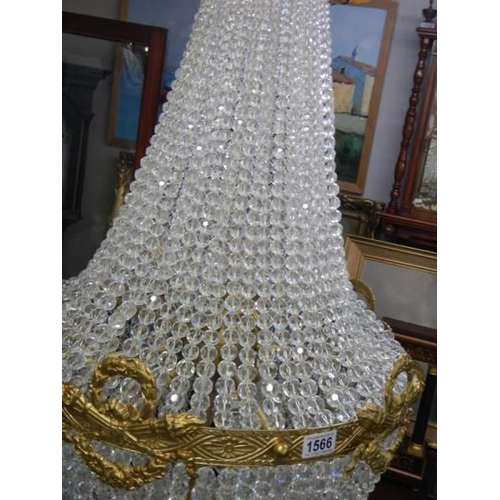 1566 - A superb quality large 'basket' chandelier, COLLECT ONLY.