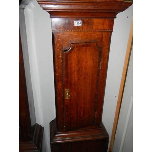 1584 - A Victorian oak eight day Grandfather clock by R Holt. COLLECT ONLY.