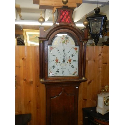 1588 - A Victorian oak cased Grandfather clock by T Kilham, Epworth, COLLECT ONLY.