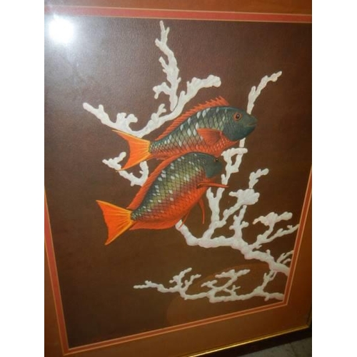 1607 - A pair of framed and glazed fish studies signed Roy Taylor, 1972. COLLECT ONLY.