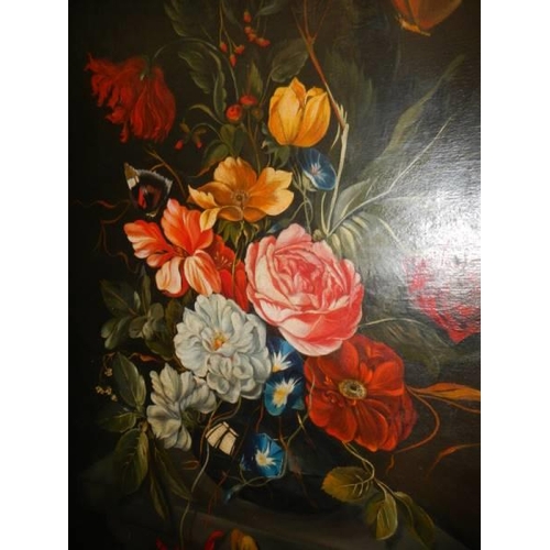 1615 - An early 20th century oil on canvas floral display, COLLECT ONLY.