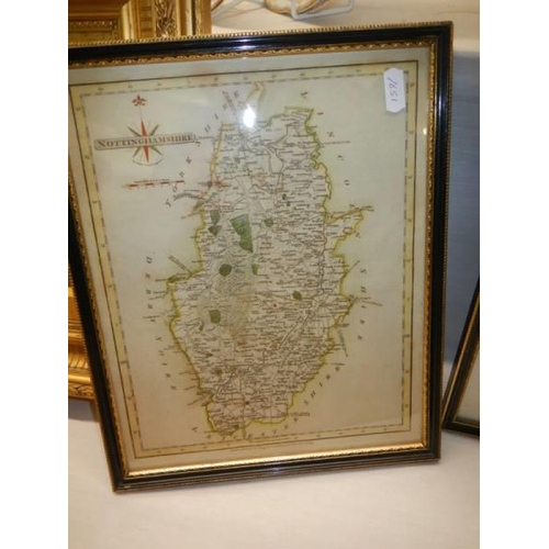 1650 - Three early framed maps of Nottinghamshire.