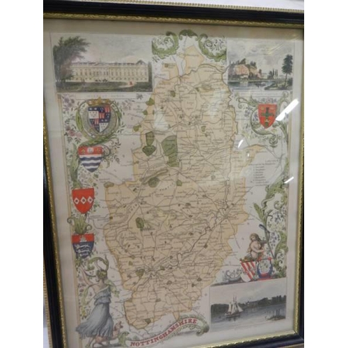 1650 - Three early framed maps of Nottinghamshire.