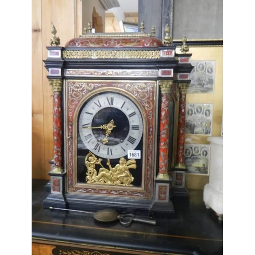 1681 - A good French Bueule mantel clock in excellent condition COLLECT ONLY