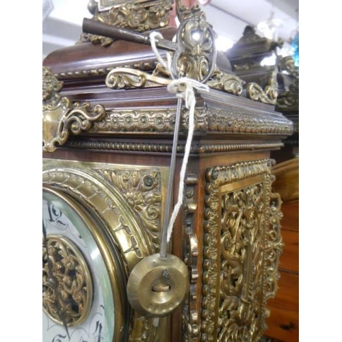 1672 - An excellent Victorian brass mounted mantel clock in working order.