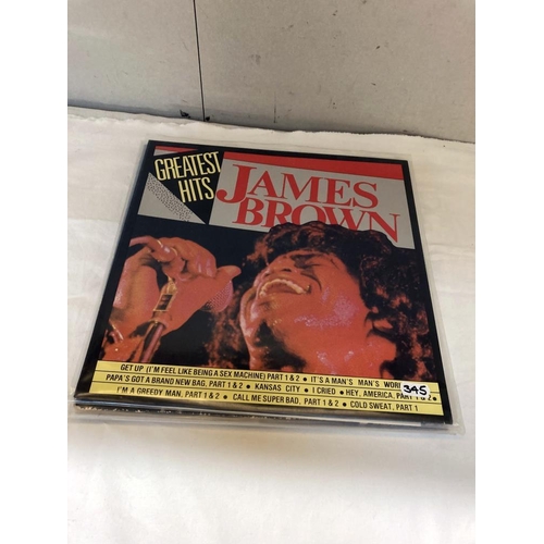 345 - 4 James Brown albums including Sex Machine. Vinyl used, All pro cleaned.