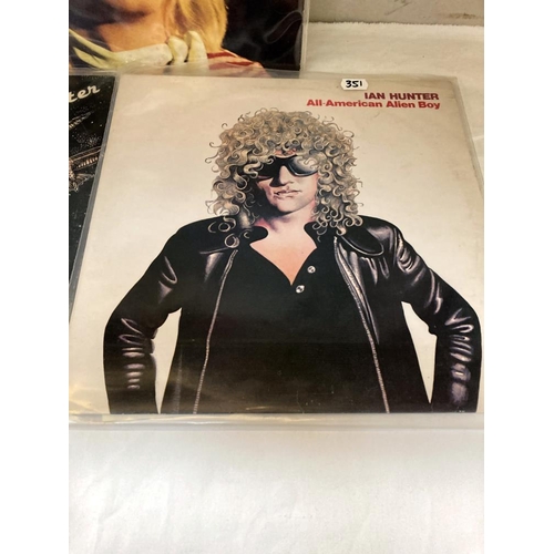 351 - Ian Hunter, Self titled A1/B1 & All American Alien Boy & Mick Ronson, Slaughter On Ten Avenue. All p... 