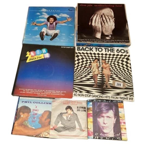 289 - A mixed lot of LPs 45's including Bowie & David Essex