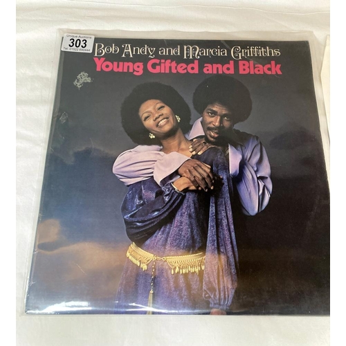 303 - Bob Andy & Marcia Griffiths, Young Gifted & Black. JA Press / UK Sleeve. Vinyl VG, Cover Ex. Pro cle... 