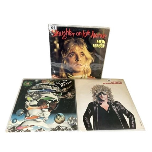 351 - Ian Hunter, Self titled A1/B1 & All American Alien Boy & Mick Ronson, Slaughter On Ten Avenue. All p... 