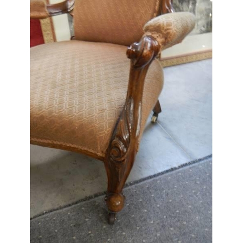 1739 - A mahogany framed cabriole leg gentleman's chair, COLLECT ONLY.