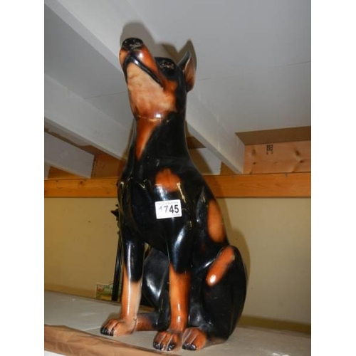 1745 - A large pot figure of a dog, COLLECT ONLY.