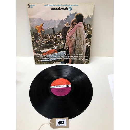 403 - Woodstock Soundtrack. 3LP set. Plum Label. Pro cleaned.