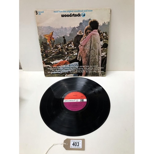 403 - Woodstock Soundtrack. 3LP set. Plum Label. Pro cleaned.