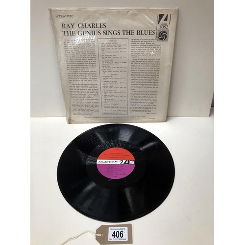 406 - Ray Charles, The Genius Sings The Blues. Atlantic label. 8052. Vinyl Ex