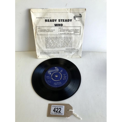 422 - Who EP, Ready Steady Who. A1/B1 Press. Vinyl V-Good, Cover Good+