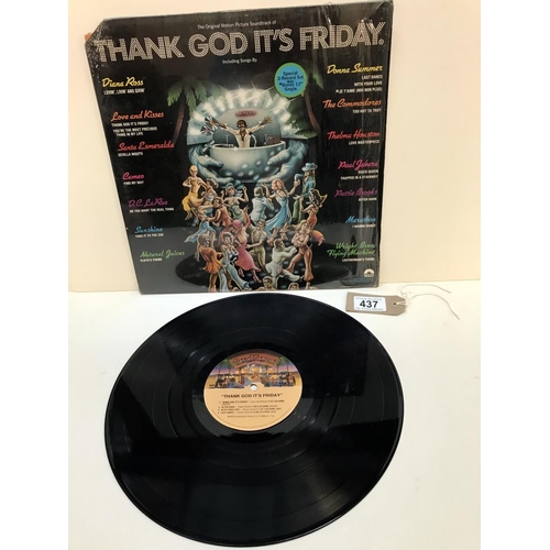 437 - Thank God Its Friday soundtrack double album with extra 12 inch single. Vinyl V-Good+, Cover Good