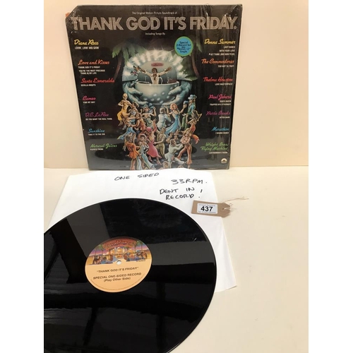 437 - Thank God Its Friday soundtrack double album with extra 12 inch single. Vinyl V-Good+, Cover Good