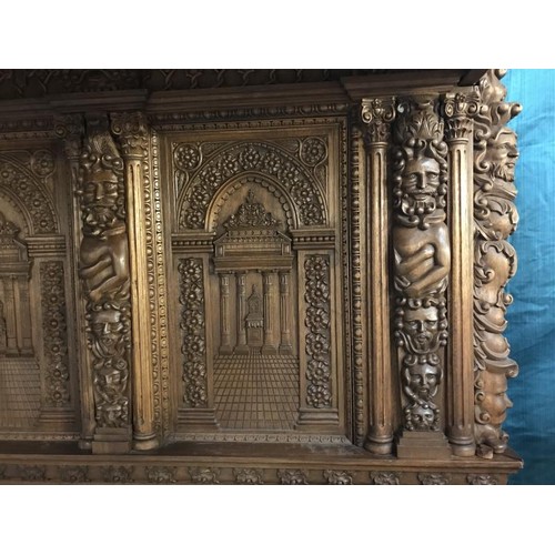 1777 - A large heavily carved mahogany bed in the design of The Great Bed of Ware, COLLECT ONLY.