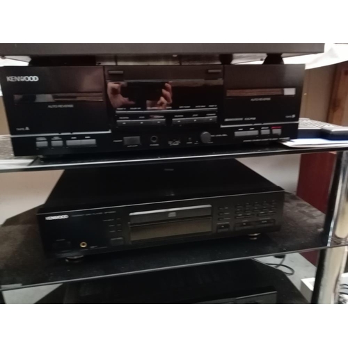 508 - A Kenwood, Hifi Separates. Turntable (SANSUI) Tape deck CD player, audio receiver with Celestion 120... 